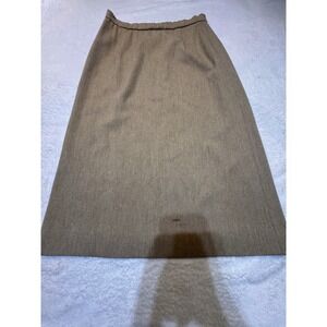 Vintage 70's A-Line Skirt Tan Midi 100% Wool  Sz 10 Preppy Academia Preppy Warm